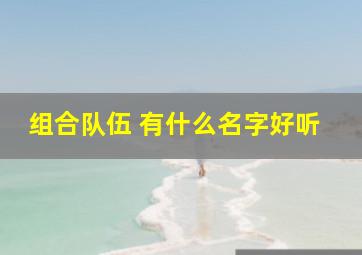 组合队伍 有什么名字好听